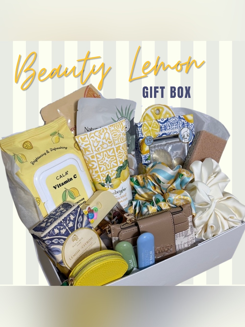 Juicy Couture Lemon-Themed Hand & Foot Care Gift Box in Yellow & Cream
